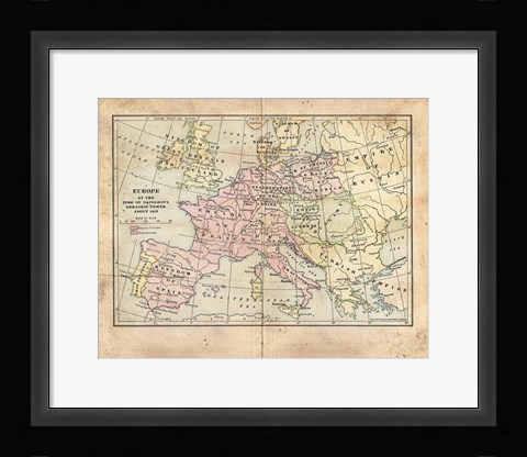 Framed Vintage Napoleon Empire Map Print