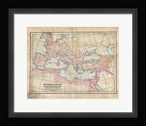 Framed Vintage Roman Empire Map Print