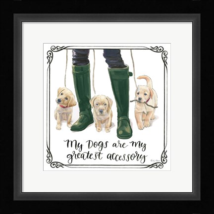 Framed Furry Fashion Friends I My Dogs Print