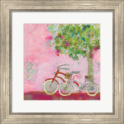 Framed Pink Bicycles Print
