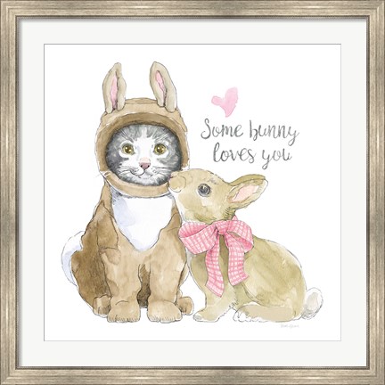 Framed Easter Kitties III Print