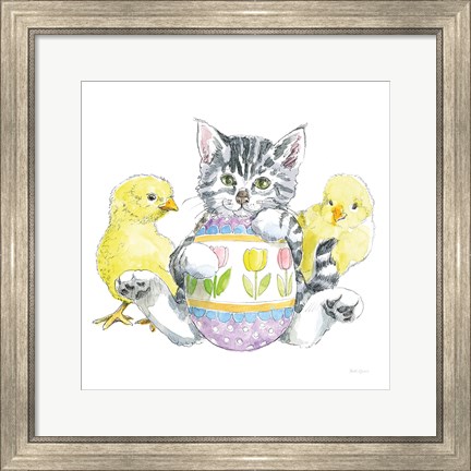 Framed Easter Kitties V Print