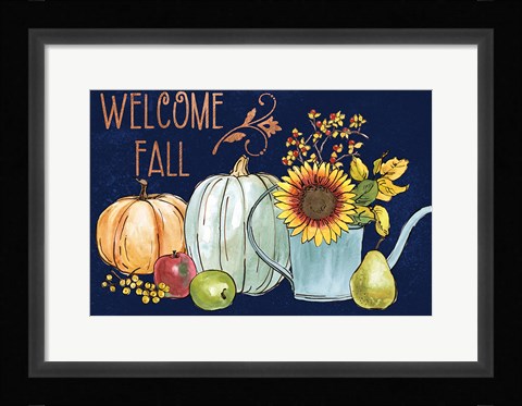 Framed October Garden XIII Blue Print