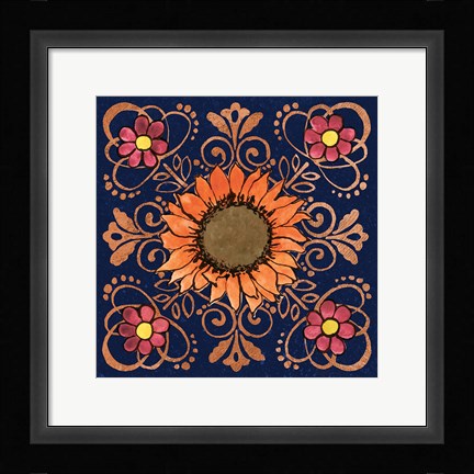 Framed October Garden VI Blue Print