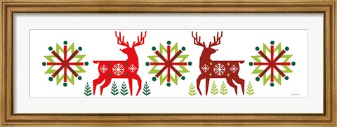 Framed Geometric Holiday Reindeer III Print
