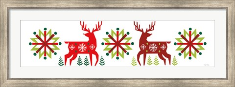 Framed Geometric Holiday Reindeer III Print