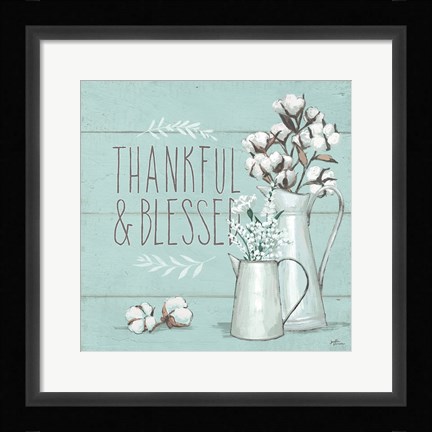 Framed Blessed V Mint Print