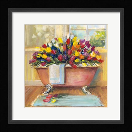 Framed Bathtub Bouquet II Print