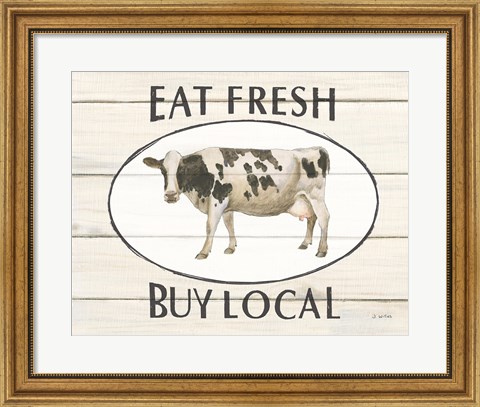 Framed Country Cow V Print
