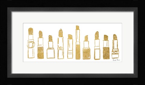 Framed Think Pink I Gold Print