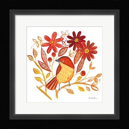 Framed Orange Bird II Print
