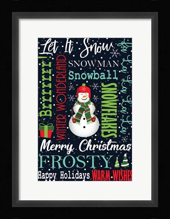 Framed Snowman Typography Print