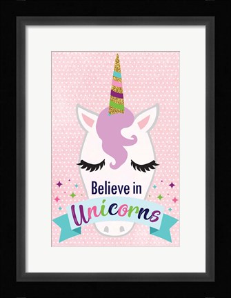 Framed Believe in Unicorns Print