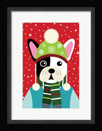 Framed Winter Pet I Print