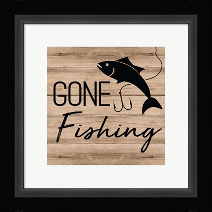Framed Gone Fishing Print