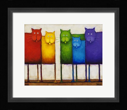 Framed Rainbow Cats Print