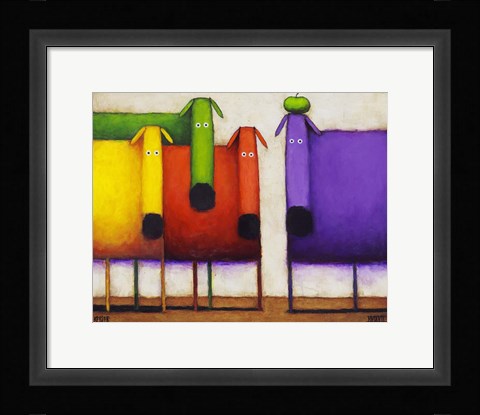 Framed Rainbow Dogs II Print