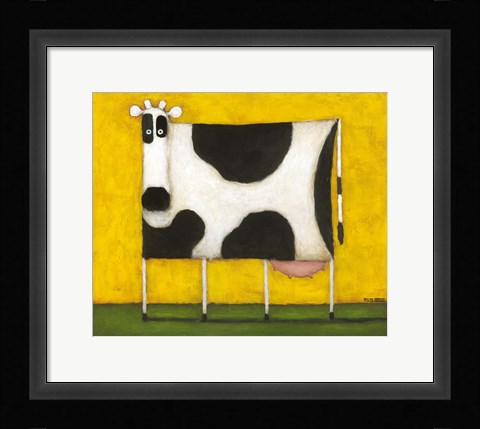 Framed Yellow Cow Print
