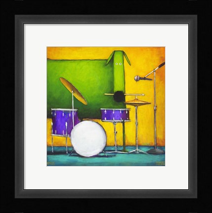 Framed Drum Dog Print