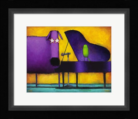 Framed Piano Glam Dog Print