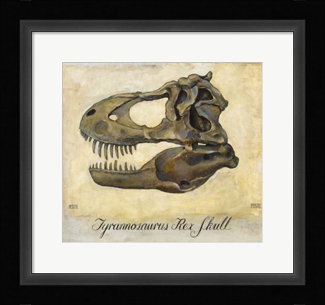 Framed Tyrannosaurus Rex Skull Print