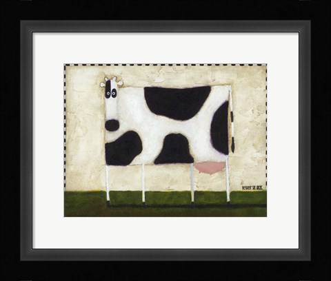 Framed White Cow Print