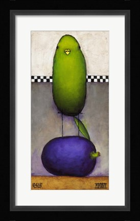 Framed Eggplant Bird Print