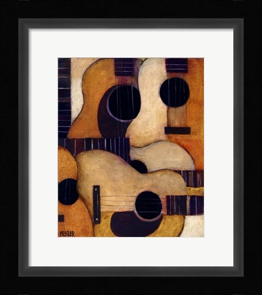 Framed Guitars Print