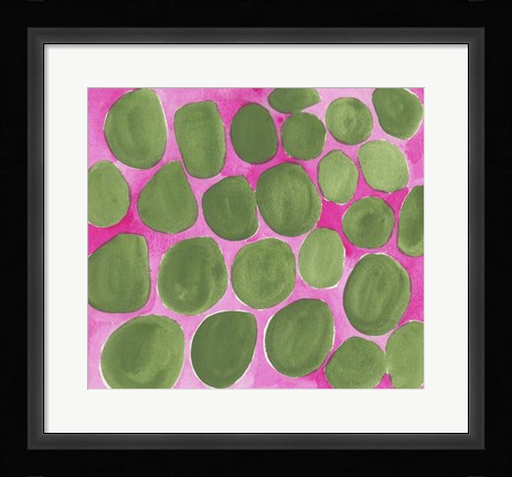 Framed Pebbles Green Print