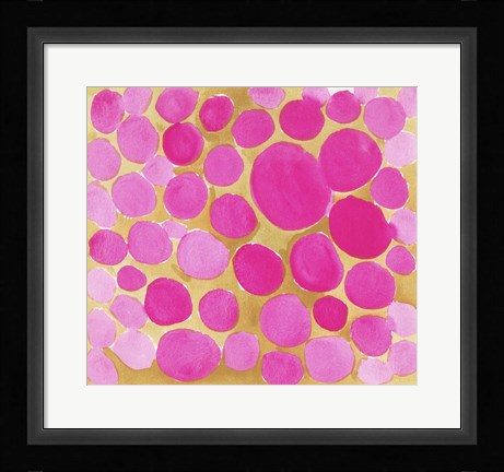 Framed Pebbles Yellow Print