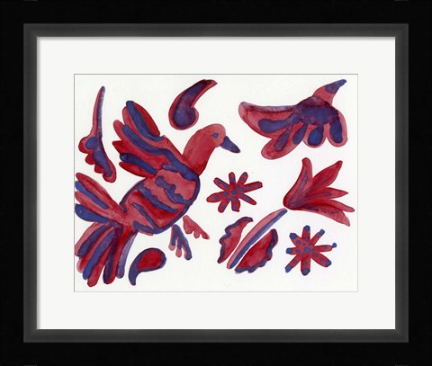 Framed Pajaro Morado - Purple Bird Print
