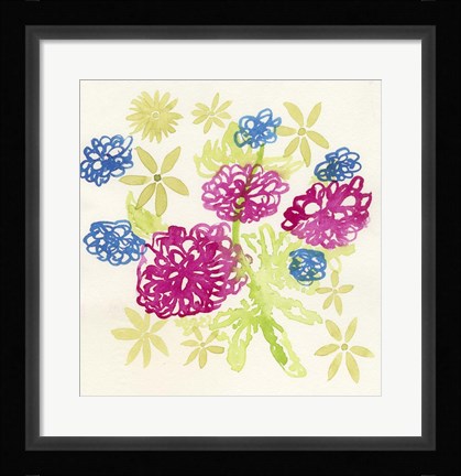 Framed Dahlias in the Green Print