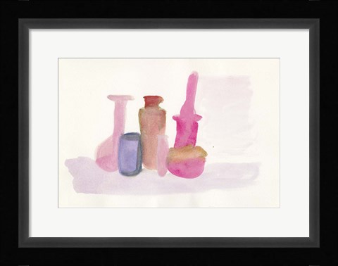Framed Pink Bottles Print
