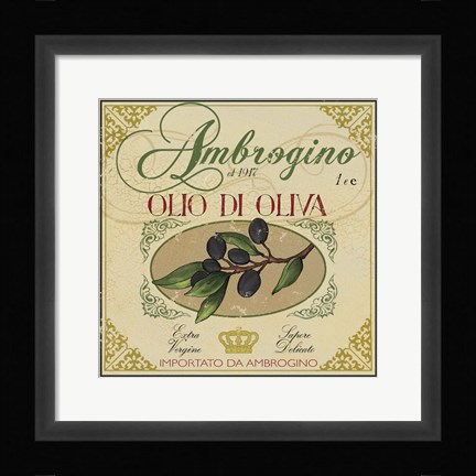Framed Olive Oil I Print
