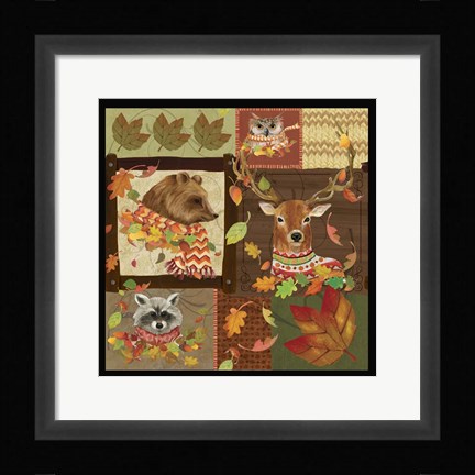 Framed Fall Critters Collage Print