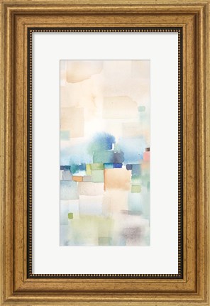 Framed Teal Abstract Panel II Print