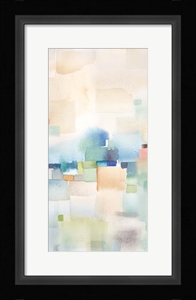 Framed Teal Abstract Panel II Print