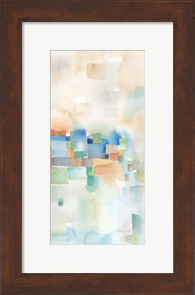 Framed Teal Abstract Panel III Print
