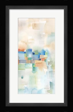 Framed Teal Abstract Panel III Print