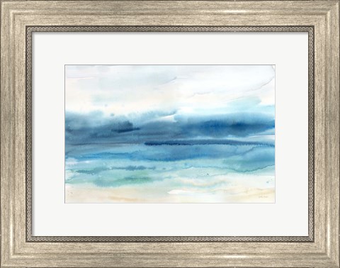 Framed Indigo Seascape Landscape Print