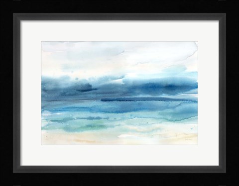 Framed Indigo Seascape Landscape Print