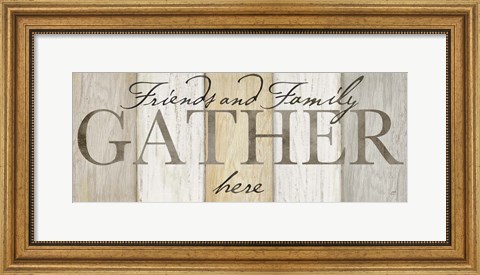 Framed Family Gather Neutral Sign Print