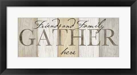 Framed Family Gather Neutral Sign Print