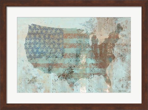 Framed Vintage USA Map Print