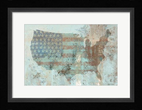 Framed Vintage USA Map Print