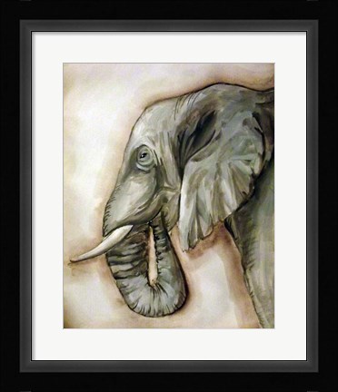Framed Elephant Portrait Print