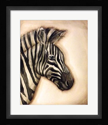 Framed Zebra Portrait Print