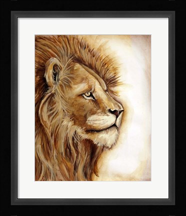 Framed Lion Portrait Print