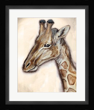 Framed Giraffe Portrait Print