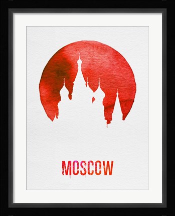 Framed Moscow Landmark Red Print